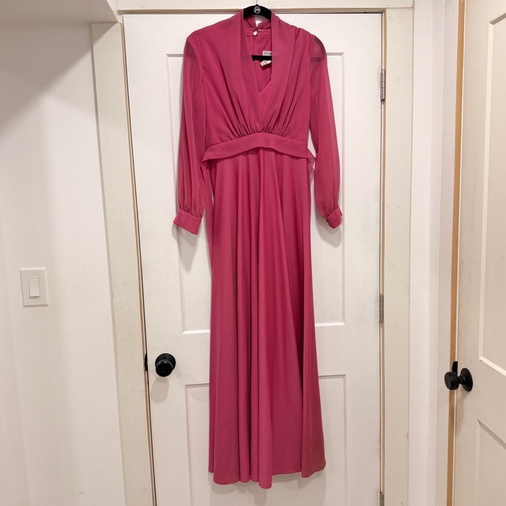 Vintage Susan Wayne Mauve Pink Maxi Dress Approx Size 8/10